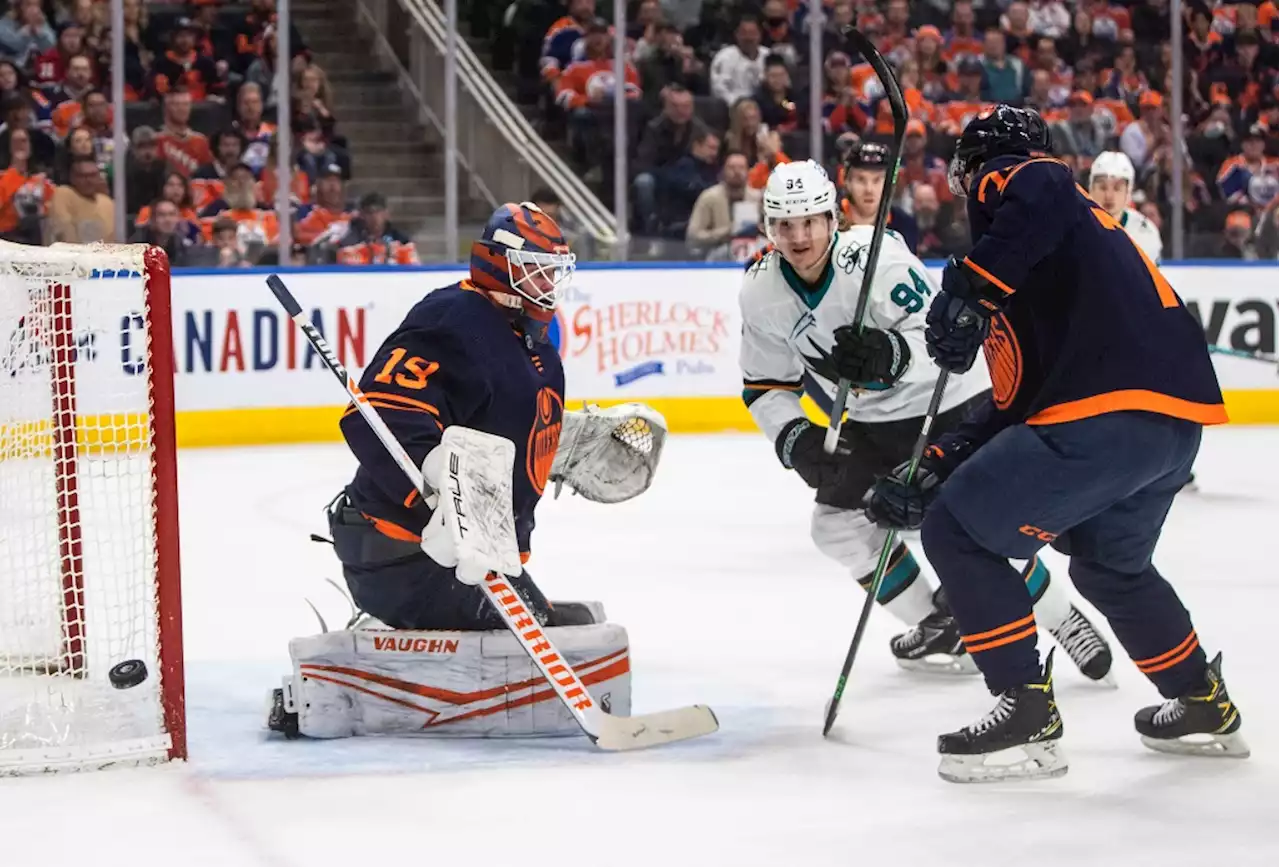 Sharks start strong, but blow three separate leads as Oilers win in OT