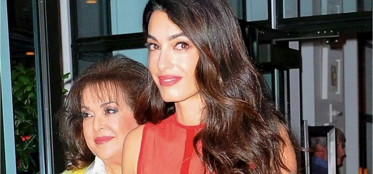 Amal Clooney sets pulses racing as she dines with her mum in red dress