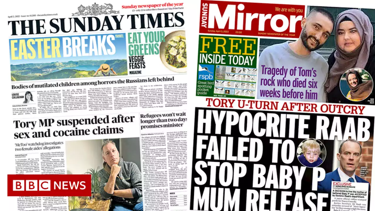 Newspaper headlines: Tory MP suspended and Baby P case