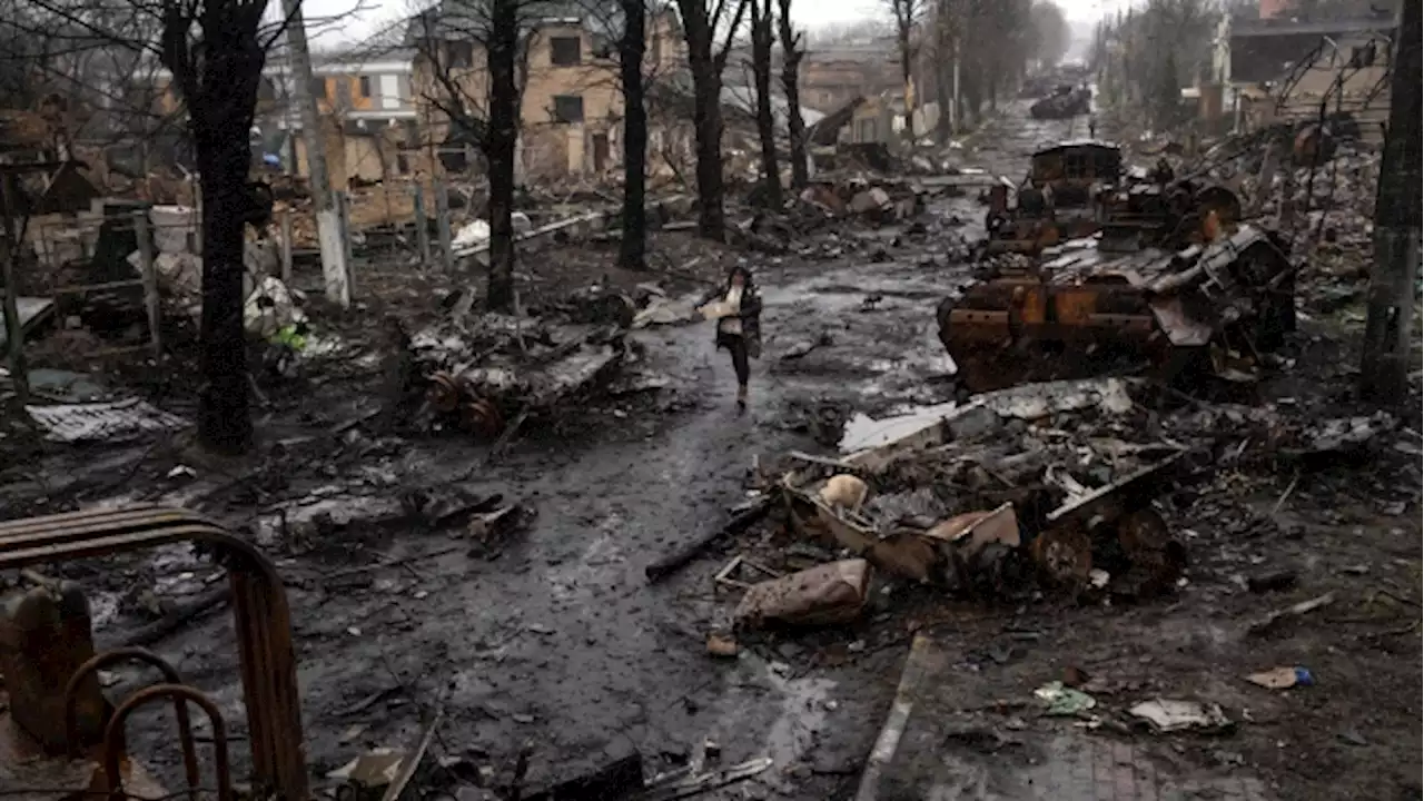 Ukraine accuses Russia of massacre, city strewn with bodies