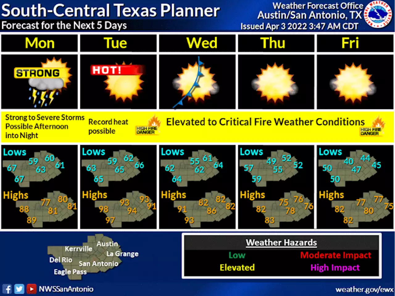 Storms could hit San Antonio Monday