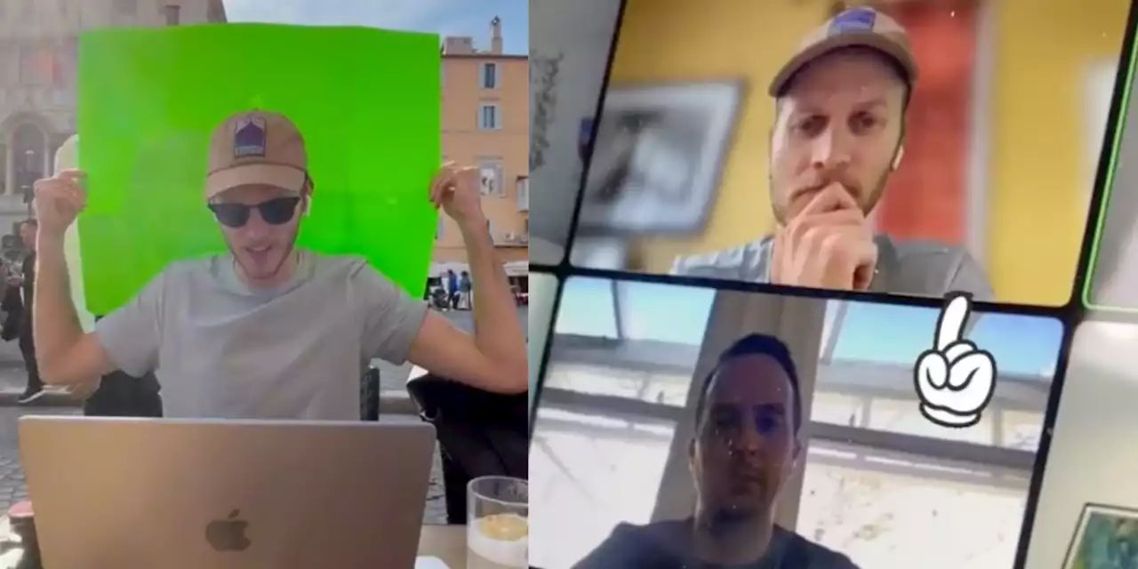 Man on trip to Italy uses green screen to 'trick' colleagues he's still WFH