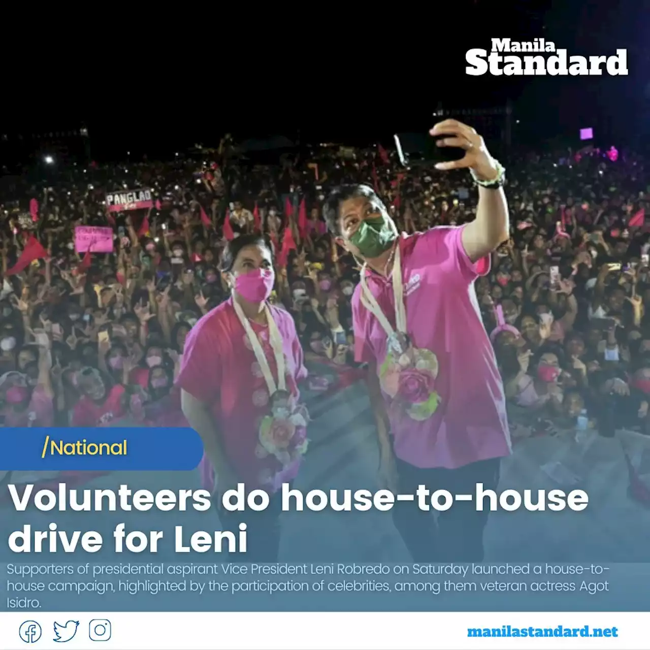 Volunteers do house-to-house drive for Leni