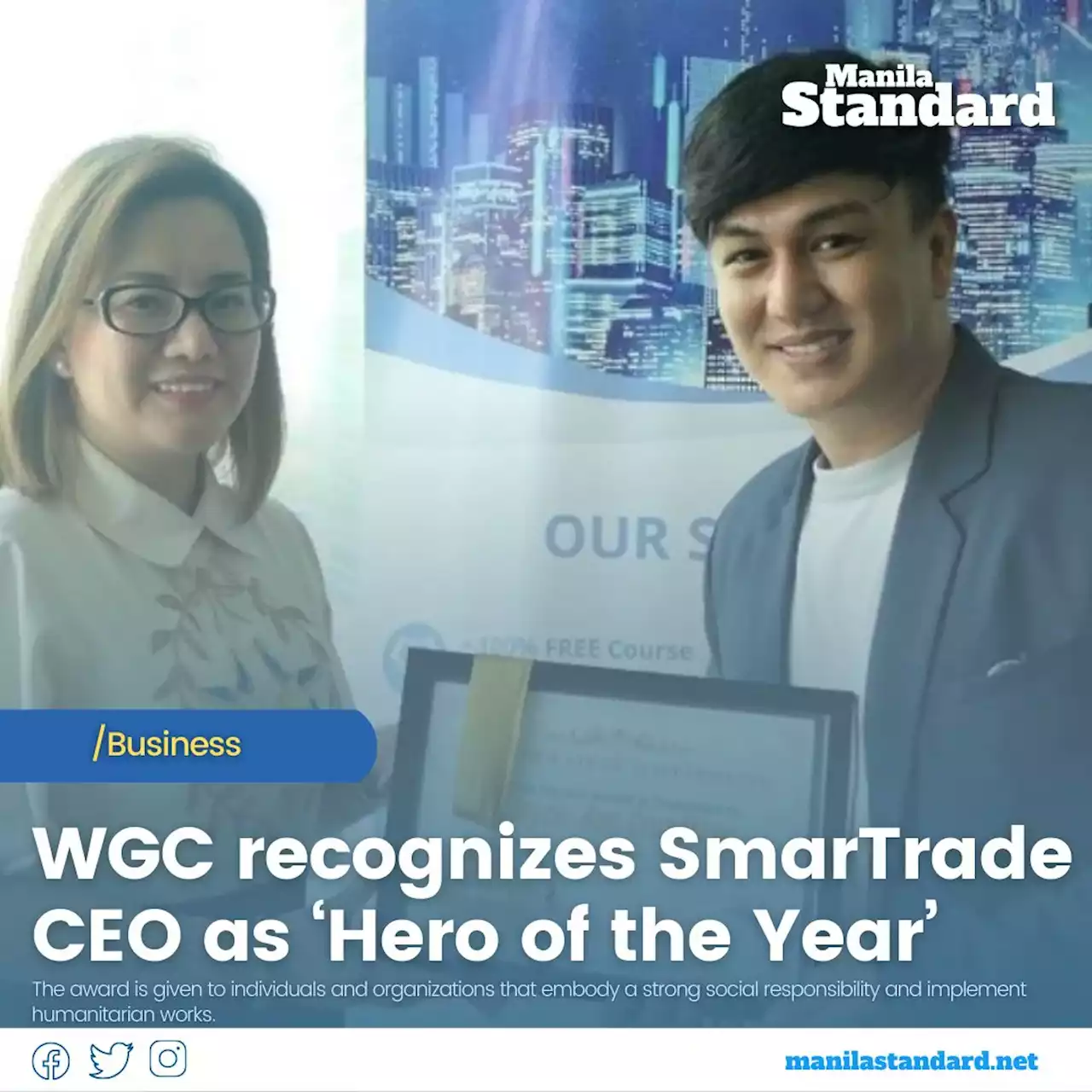 WGC recognizes SmarTrade CEO as ‘Hero of the Year’