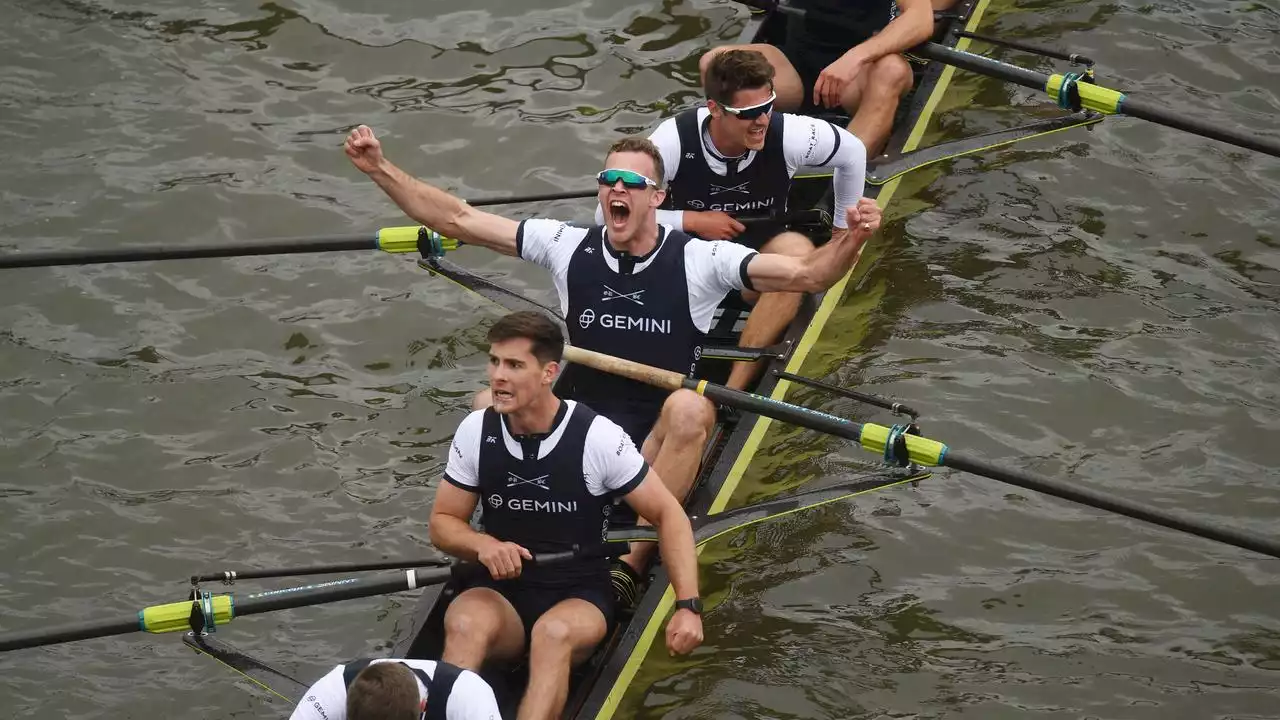 Roeiers Oxford kloppen Cambridge voor het eerst sinds 2017 in Boat Race