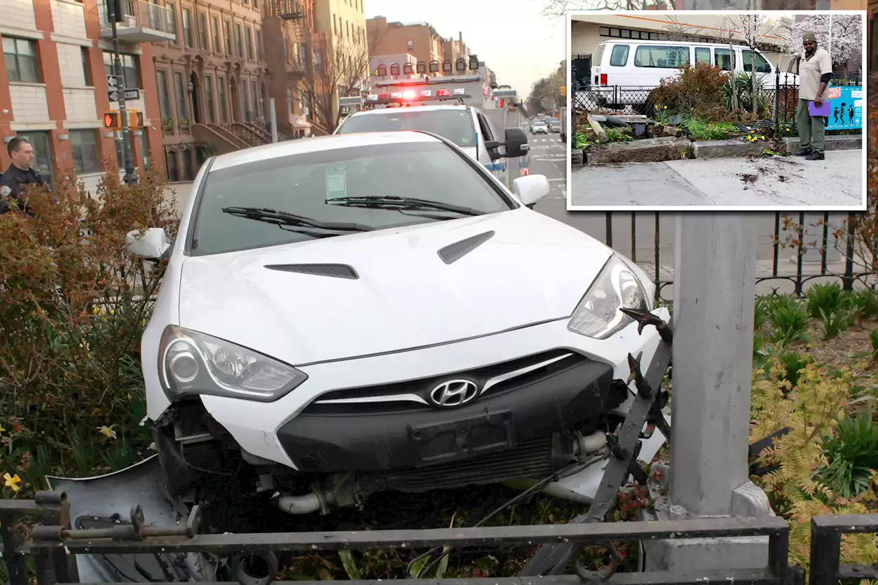 Out-of-control New Jersey driver launches car into Harlem park