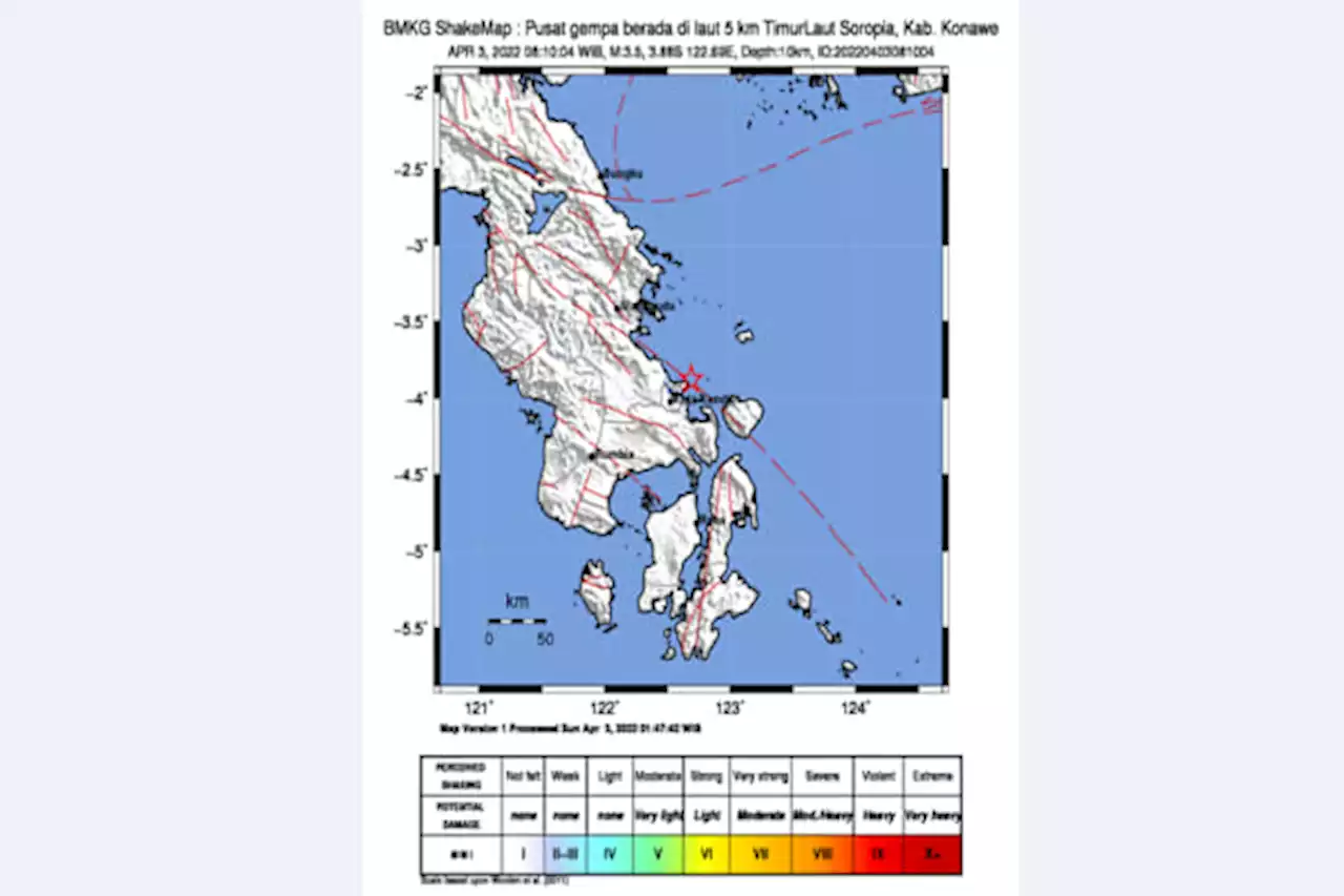 Gempa M3,5 Kembali Guncang Sulawesi Tenggara