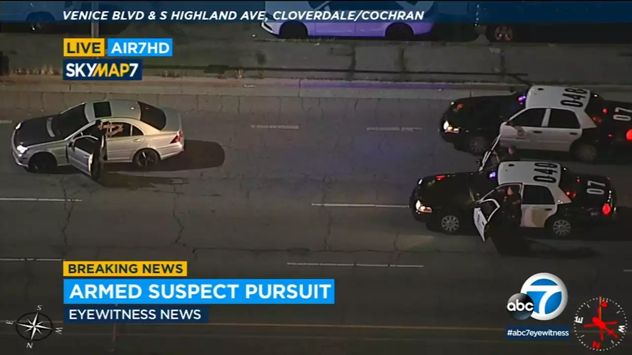 Suspect leads LAPD on lengthy, slow-speed chase in Mid-City