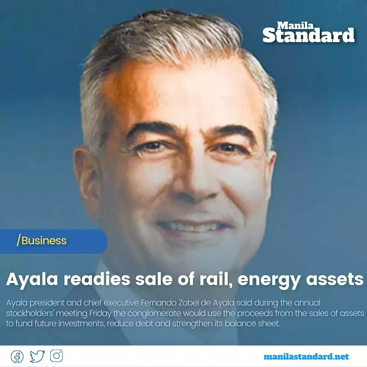 Ayala readies sale of rail, energy assets