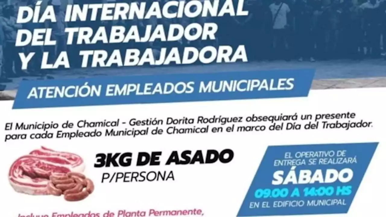 Asueto y asado para todos: un municipio regalará 3 kilos de carne a cada empleado público