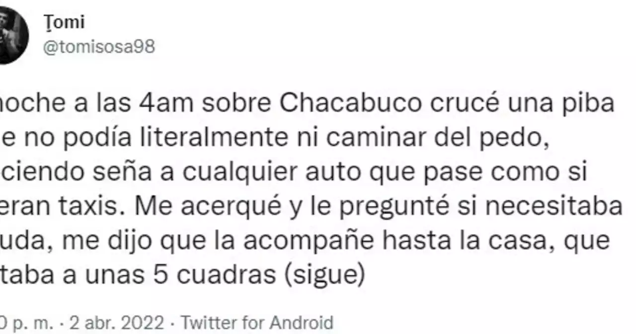 Encontró a una joven totalmente borracha en la calle y tomó una decisión que se viralizó