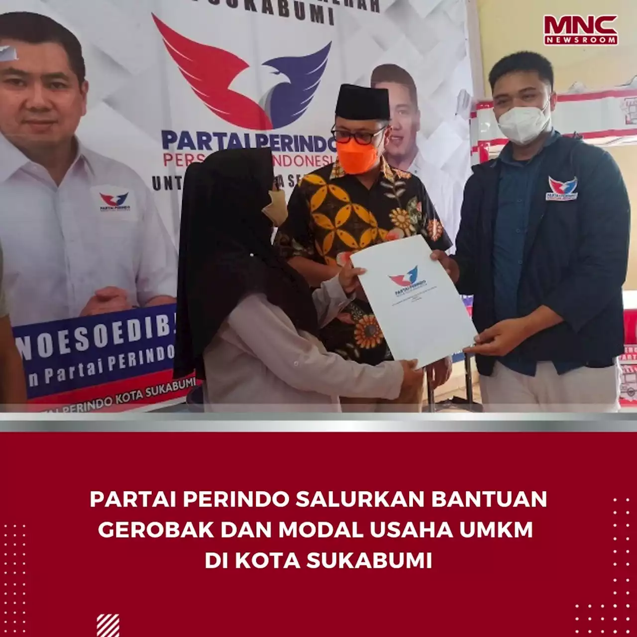 Partai Perindo Salurkan Bantuan Gerobak dan Modal Usaha UMKM di Kota Sukabumi