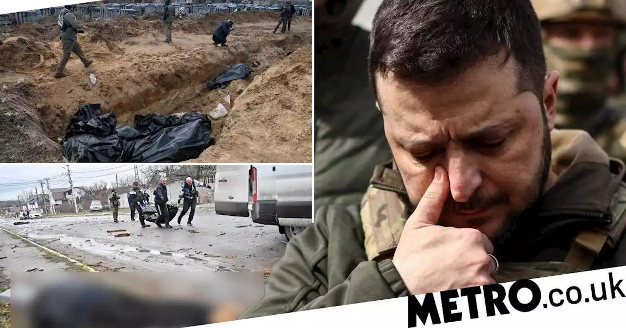 Volodymyr Zelensky fights tears and urges world to recognise 'genocide' in Bucha