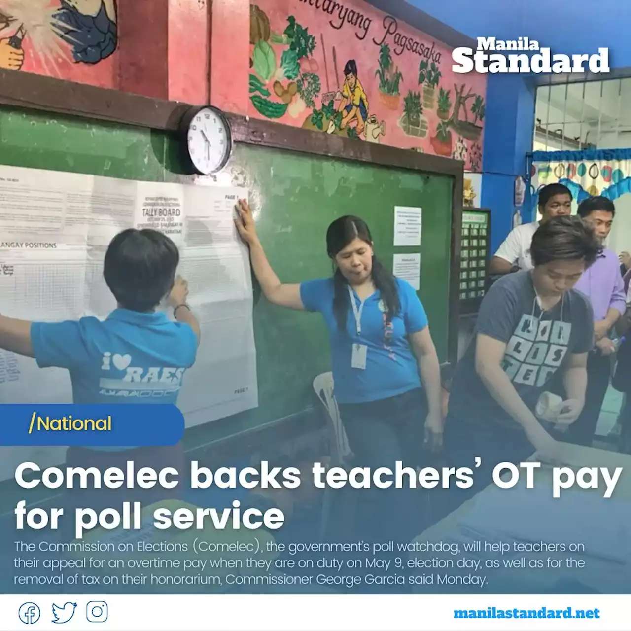 Comelec backs teachers’ OT pay for poll service
