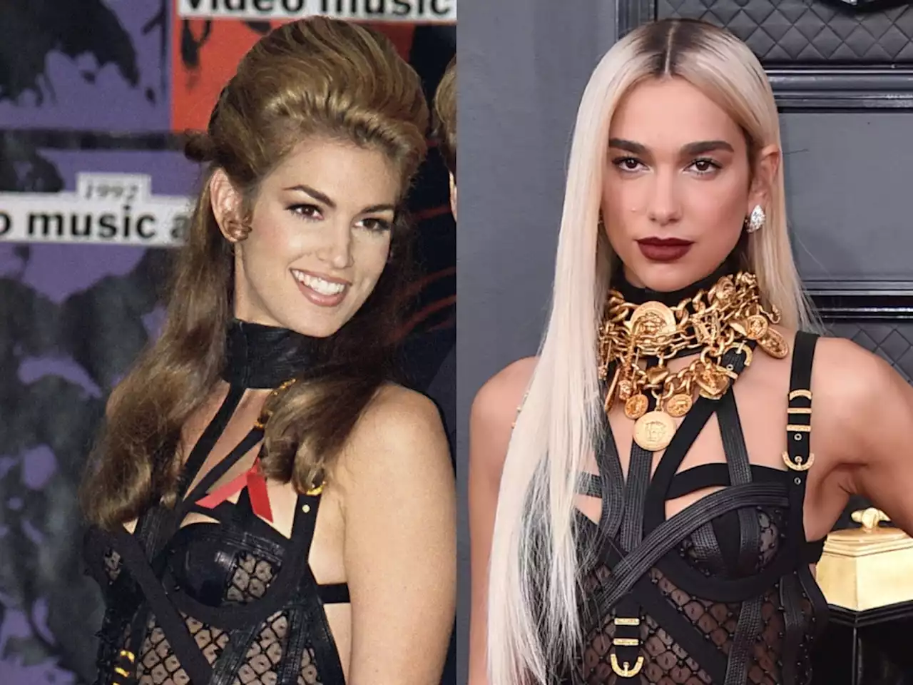 Cindy Crawford's Bondage-Inspired Red Carpet Dress Saw New Life at Last Night's Grammys