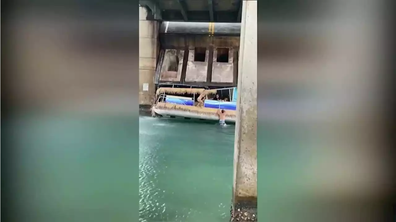 WATCH: People jump from boat being crushed under drawbridge