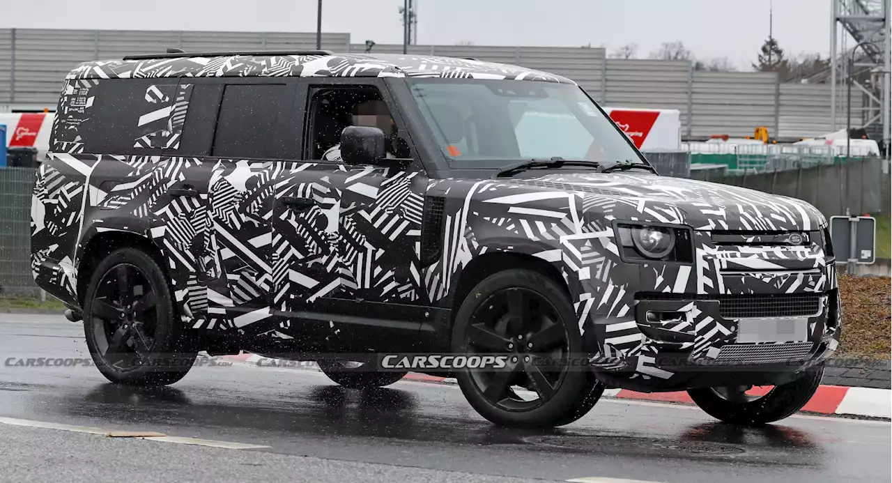 XL-Sized 2023 Land Rover Defender 130 Spied With V8 Engine And Quad Exhaust Pipes | Carscoops