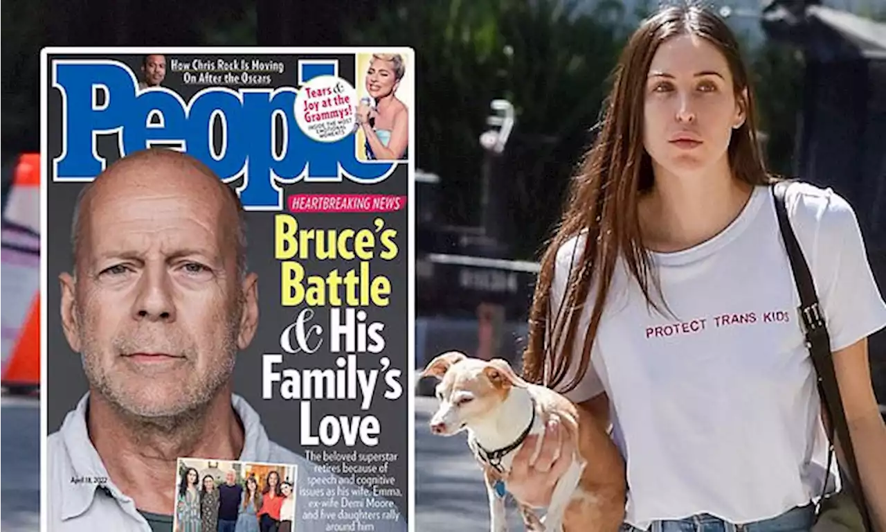 Bruce Willis' daughter Scout cradles dog Grandma on LA outing