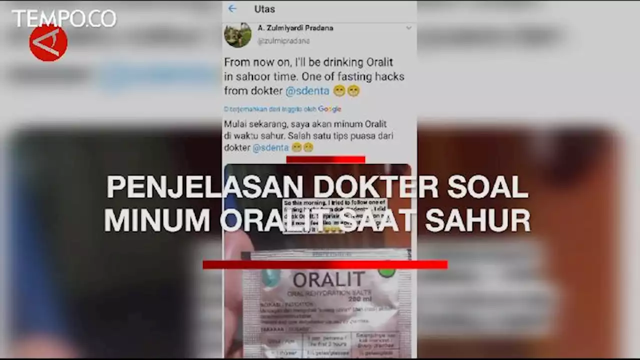 Minum Oralit Saat Sahur, Dokter Gizi Perbolehkan Tapi Hati-hati