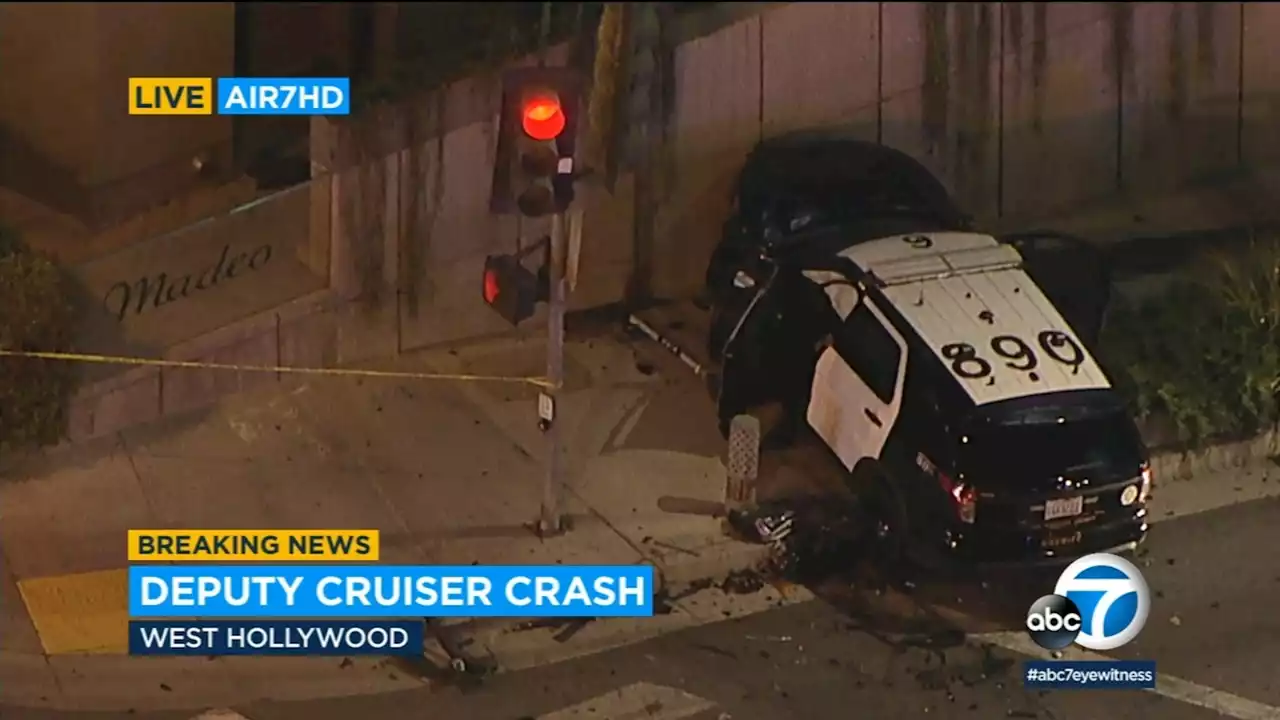 2 deputies hospitalized after crash in West Hollywood