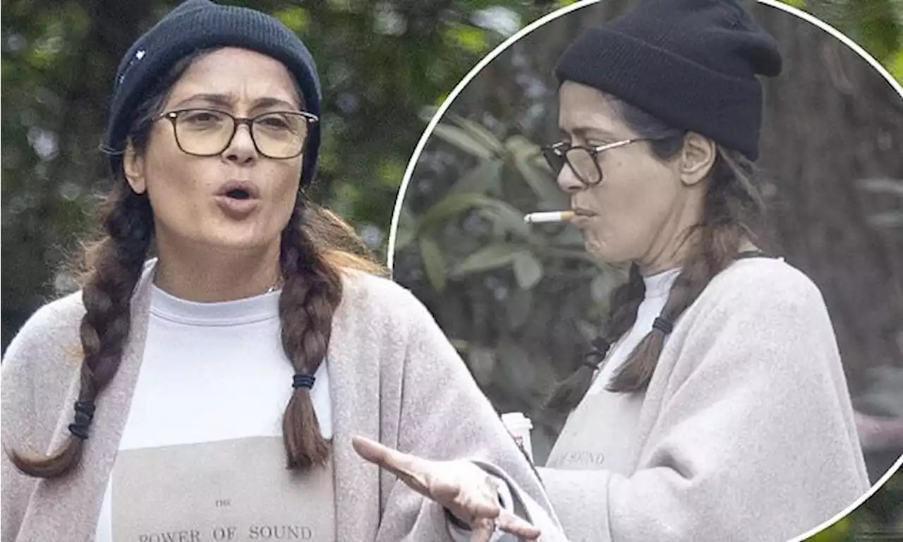 Salma Hayek keeps comfortable in loungewear during dog walk in London