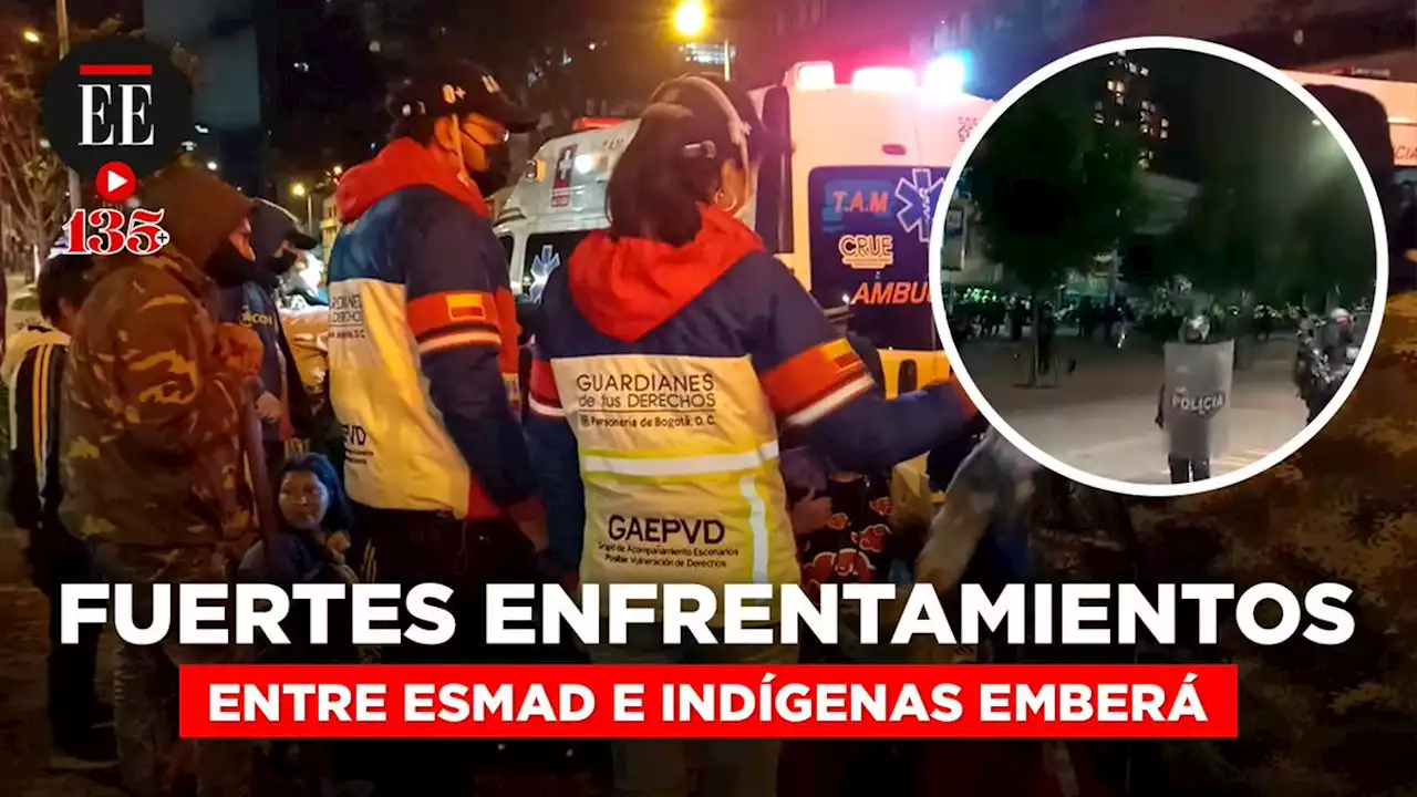 Choque entre Esmad e indígenas dejó más de 20 mujeres y niños heridos en Bogotá