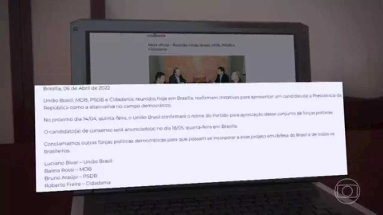 MDB, PSDB, União Brasil e Cidadania prometem candidato único para concorrer à Presidência