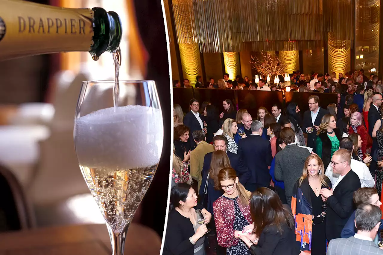 Mini blaze gets doused with champagne at Art Production Fund gala