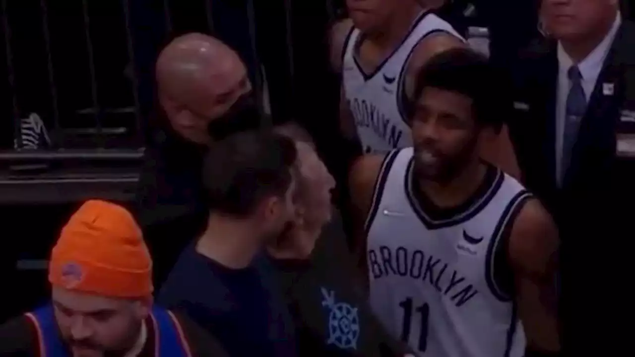 Watch: Kyrie Irving Exchanges Words With Fan at MSG