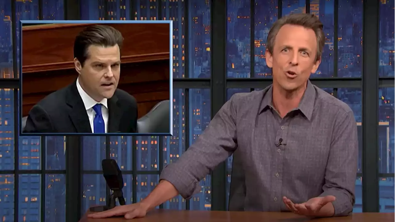 Seth Meyers Rails Against Matt Gaetz’s Military Meltdown