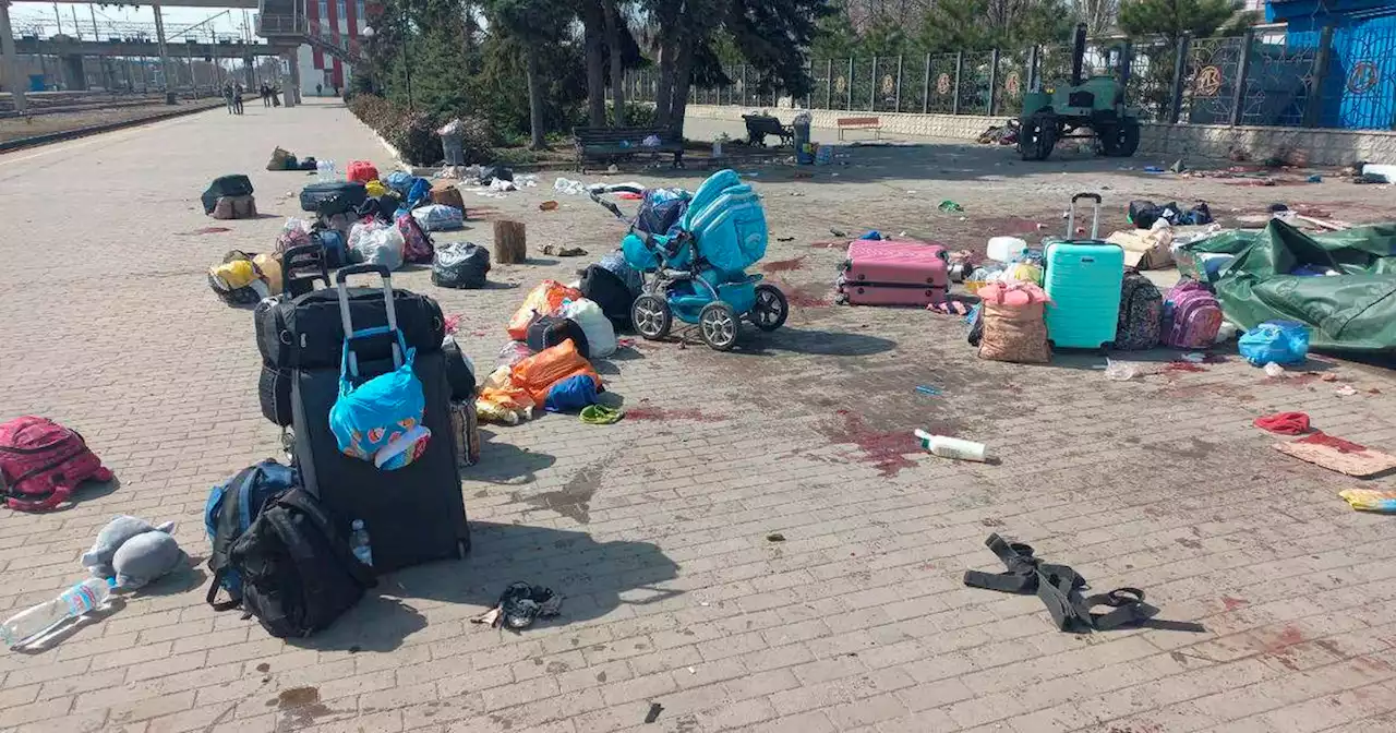 Missile kills dozens of evacuees at Ukrainian train station crowded with women and children