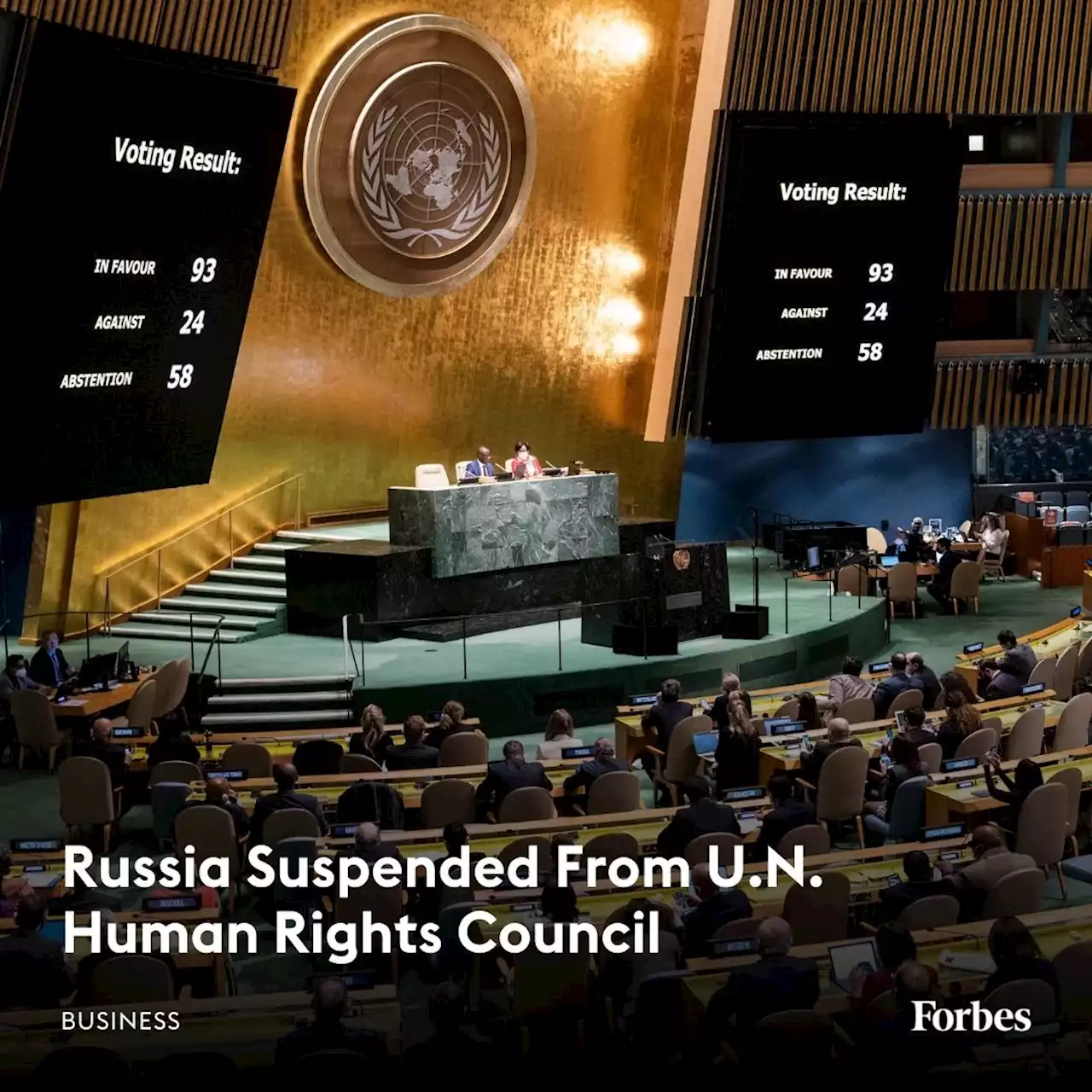 Russia Suspended From U.N. Human Rights Council