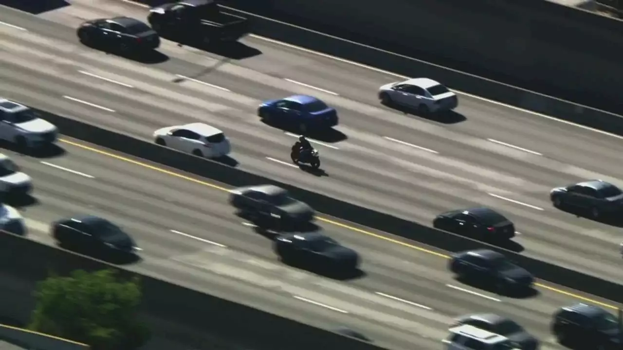 Police chase: Authorities in pursuit of motorcycle in LA County