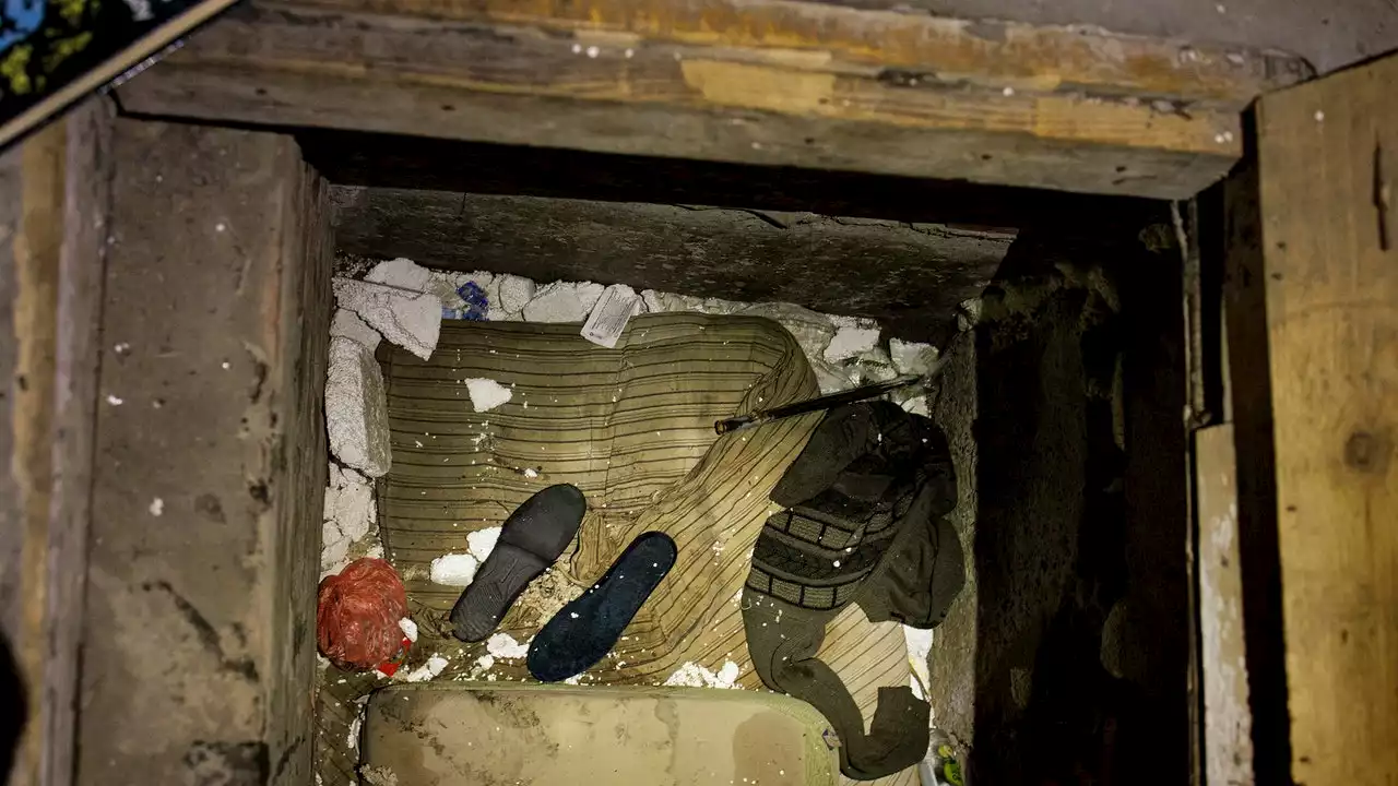 The Prisoners in a Cellar in the Ukrainian Village of Novyi Bykiv