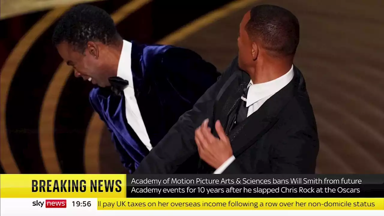 Will Smith barred from Academy events for 10 years over Chris Rock slap on stage