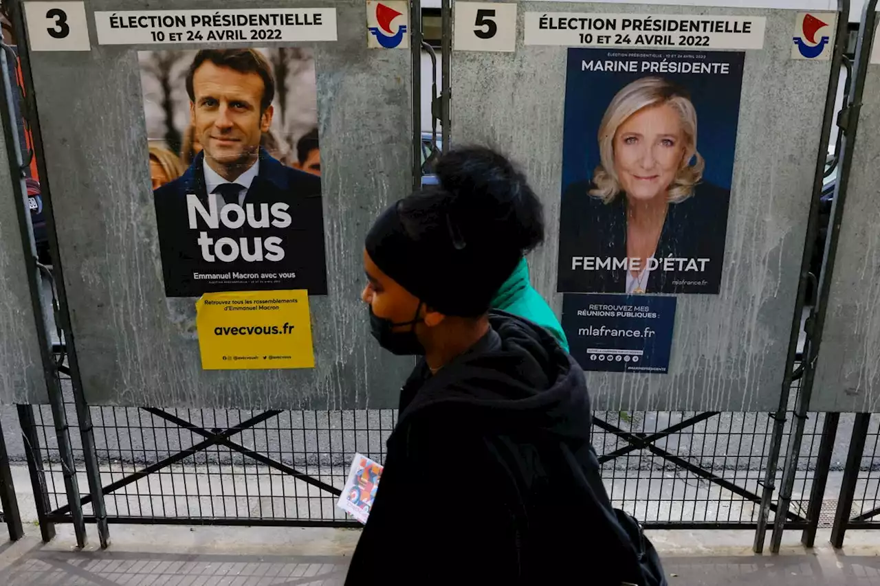 Le Pen closes gap on Macron in French presidential election as campaigning ends