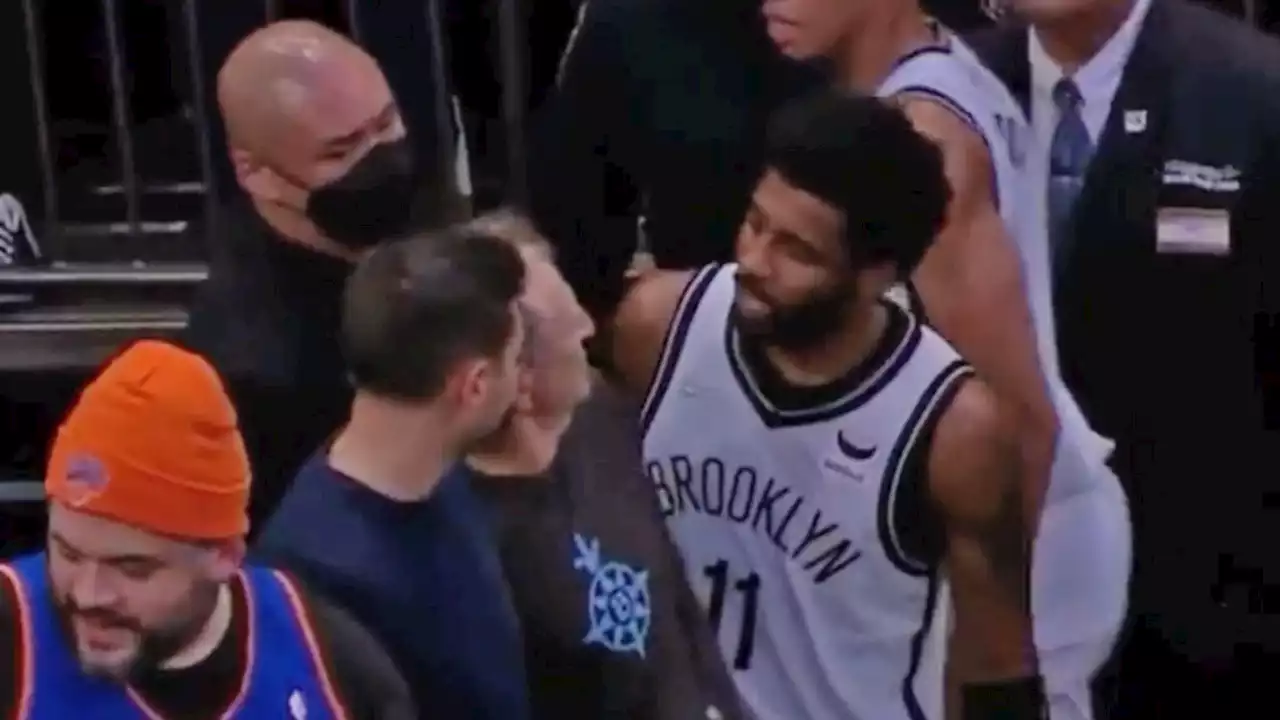 Kyrie Irving Confronts Fan During Halftime Of Nets Vs. Knicks Game