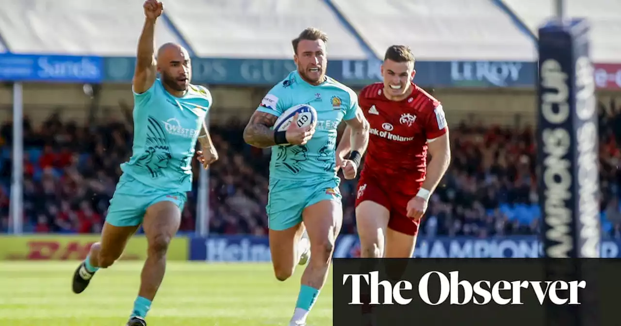 Stuart Hogg’s 45-metre drop goal helps Exeter take early edge over Munster