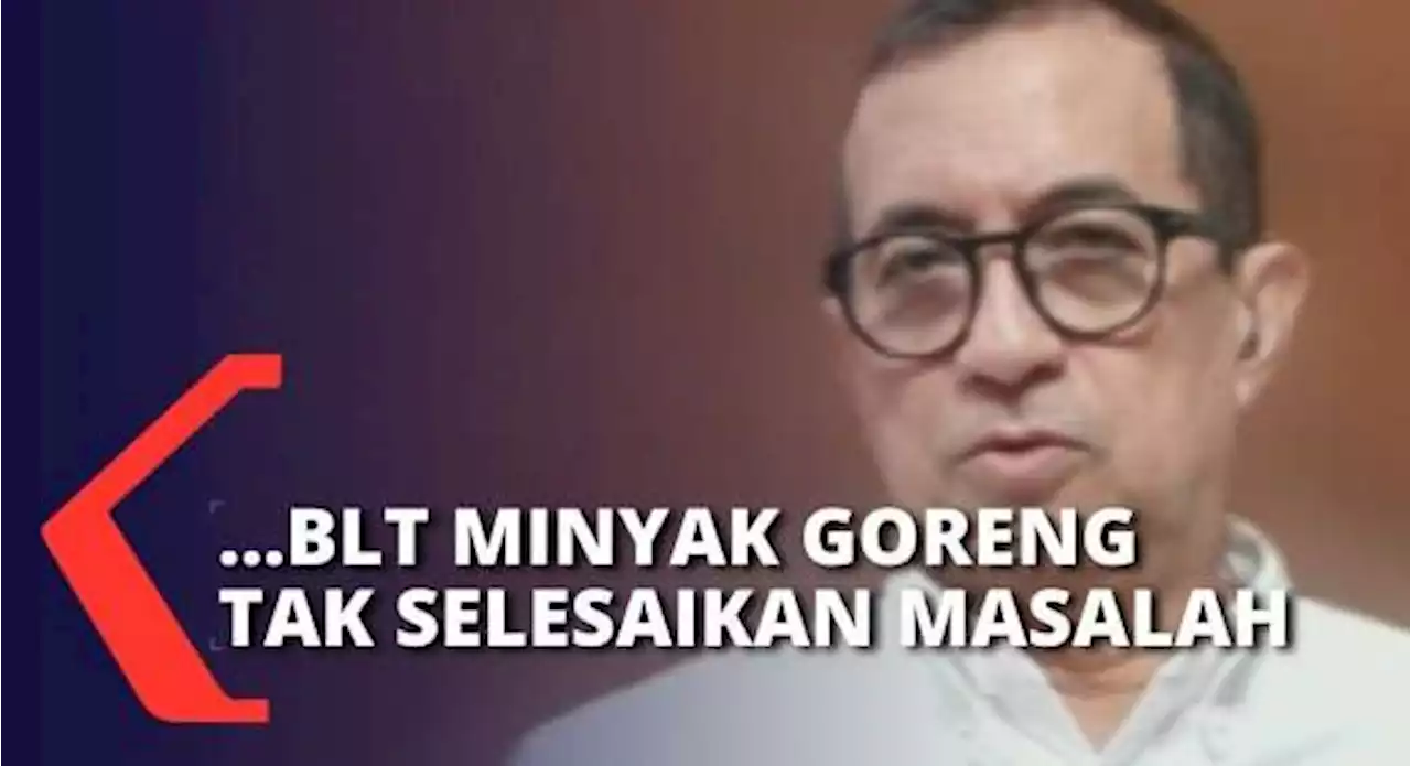 Pengamat Kebijakan Publik, Agus Pambagio Sebut BLT Minyak Goreng Tak Selesaikan Masalah Kelangkaan