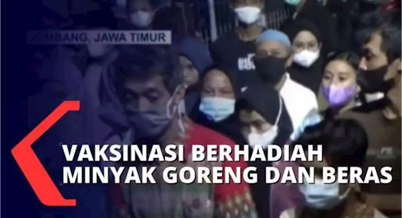 Usai Salat Tarawih, Warga Jombang Serbu Vaksinasi Booster Berhadiah Minyak Goreng dan Beras