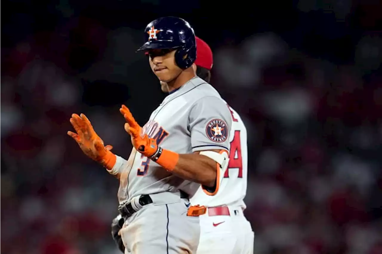 Peña homers with parents watching, Astros thump Angels 13-6