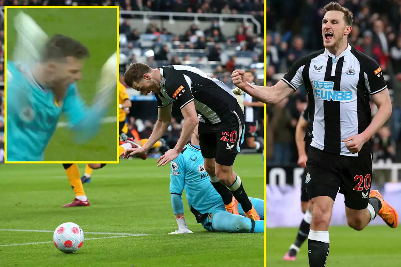 Jose Sa goes ballistic after taking down Chris Wood who ends Newcastle's losing run