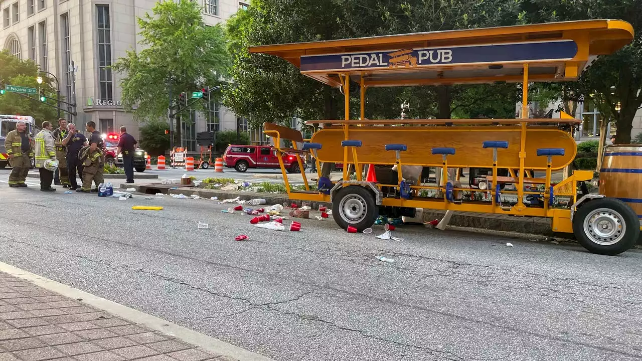 Multiple people injured after pedal pub rolls over in Midtown, Atlanta Fire officials say