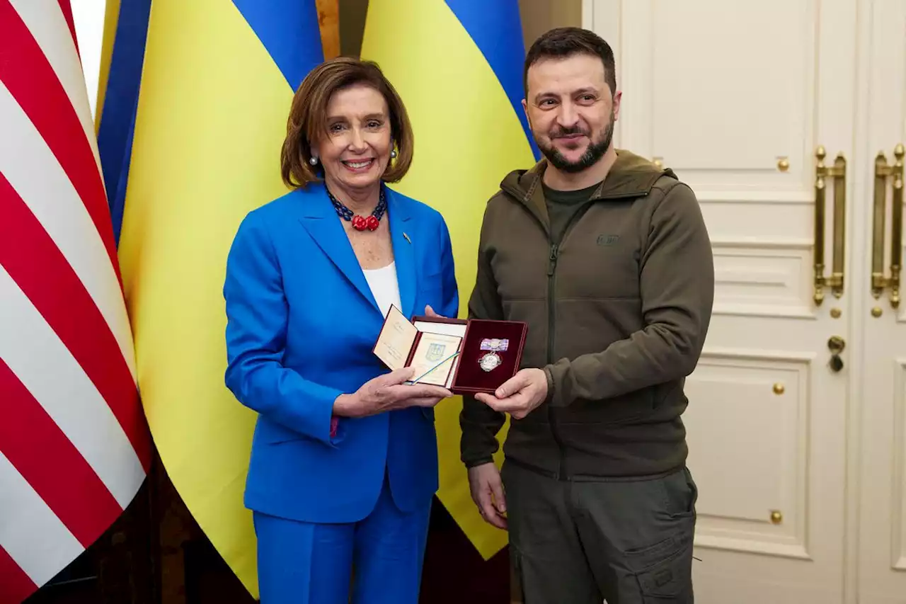 U.S. House Speaker Nancy Pelosi meets with President Zelensky in Kyiv; Russia says it hit foreign weapons in Ukraine