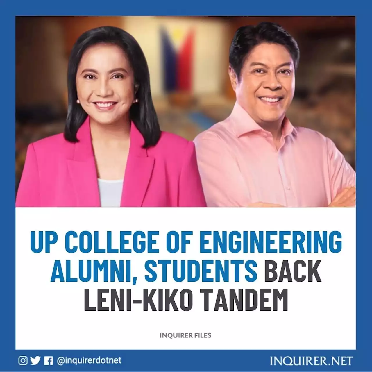 UP College of Engineering alumni, students back Leni-Kiko tandem