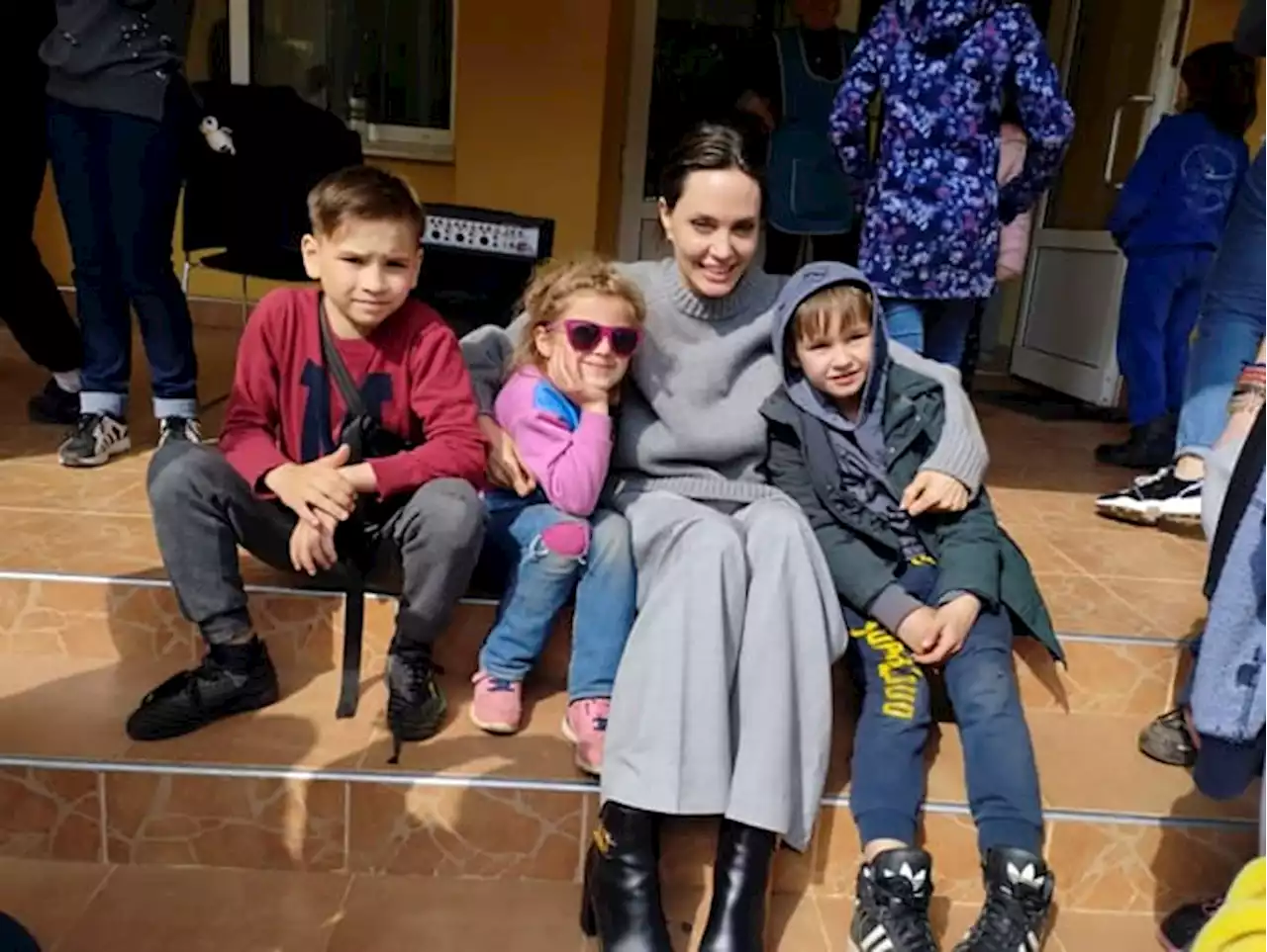 Angelina Jolie makes surprise Ukraine visit, meets children