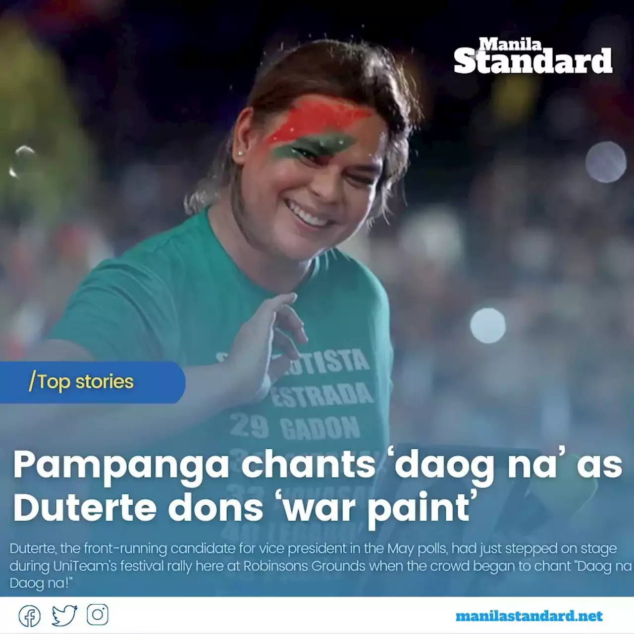 Pampanga chants ‘daog na’ as Duterte dons ‘war paint’