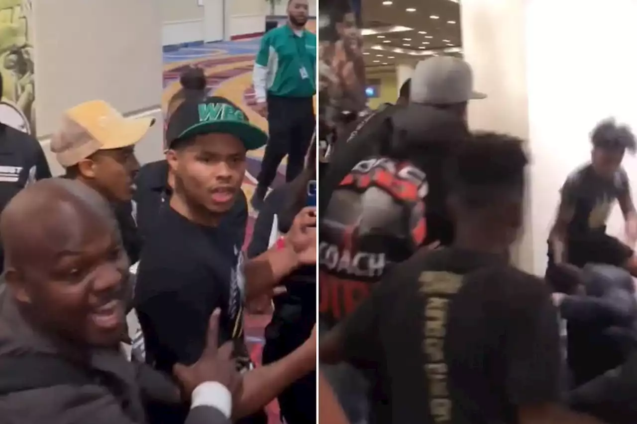 Wild fight breaks out during Shakur Stevenson press conference