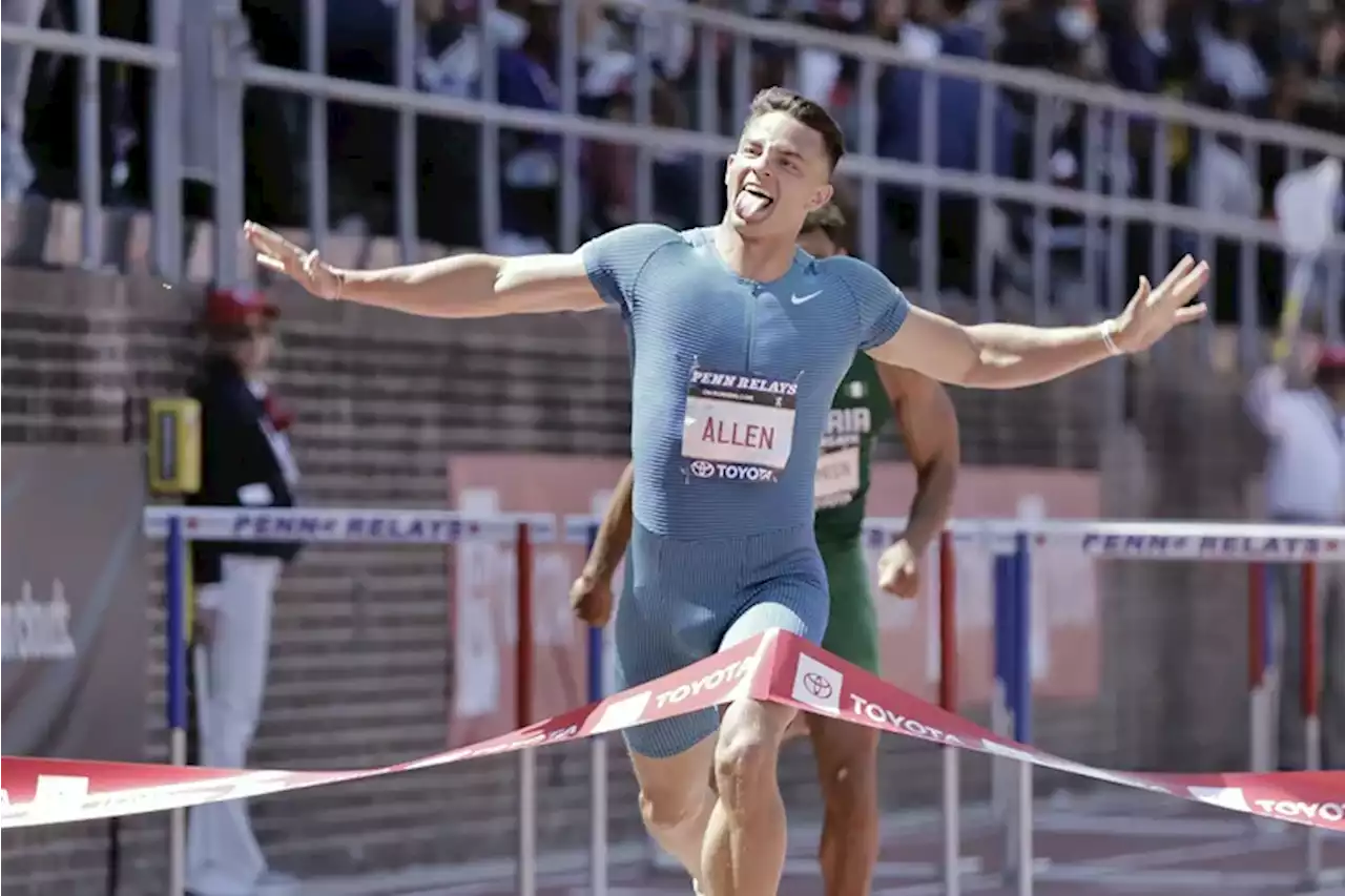 Eagles’ Devon Allen wins Penn Relays 110m hurdles in record time