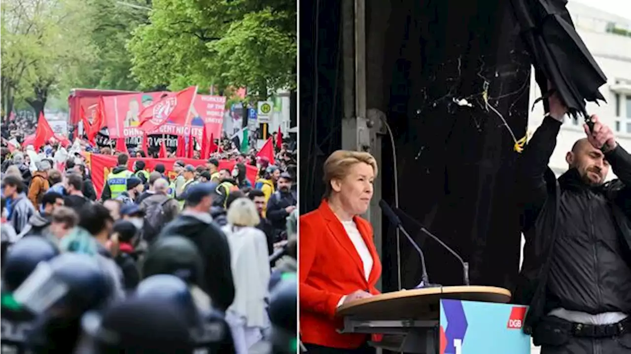 14.000 Leute und Anti-Israel-Rufe bei Autonomen-Demo – Eierwurf auf Giffey